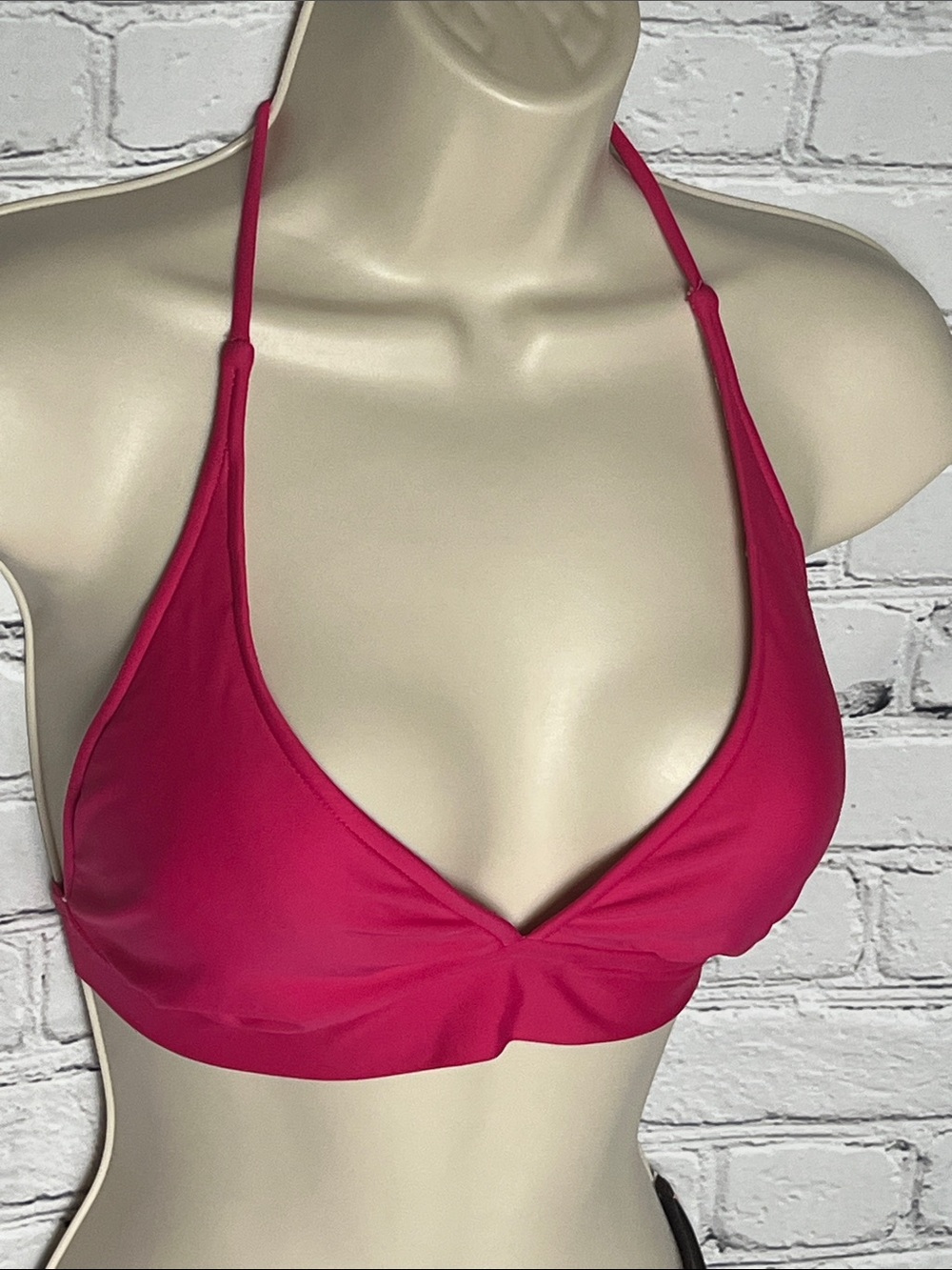 Adjustable Hot Pink Halter Bikini Top - Unbranded